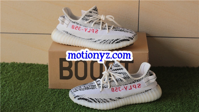 Final Correct Version Yellow Sole Yeezy 350 V2 Zebra